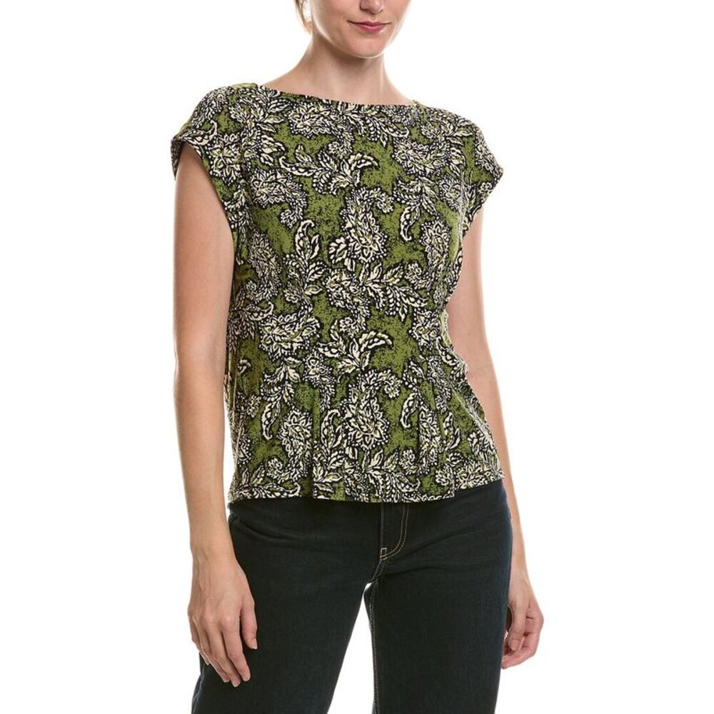 Anne Klein Womens  Tucked T-Shirt, Green